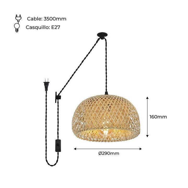 Rattan Dome Pendant Light