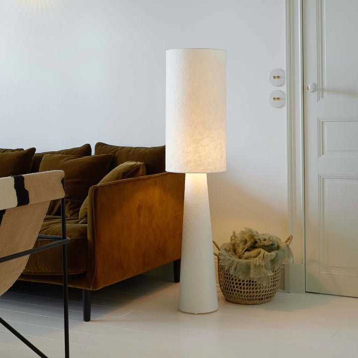 Contemporary White Cylindrical Floor Lamp