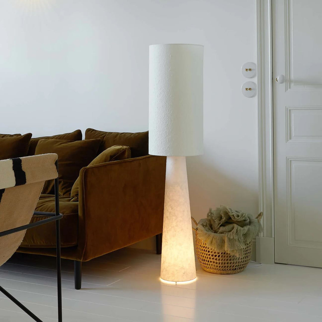 Contemporary White Cylindrical Floor Lamp