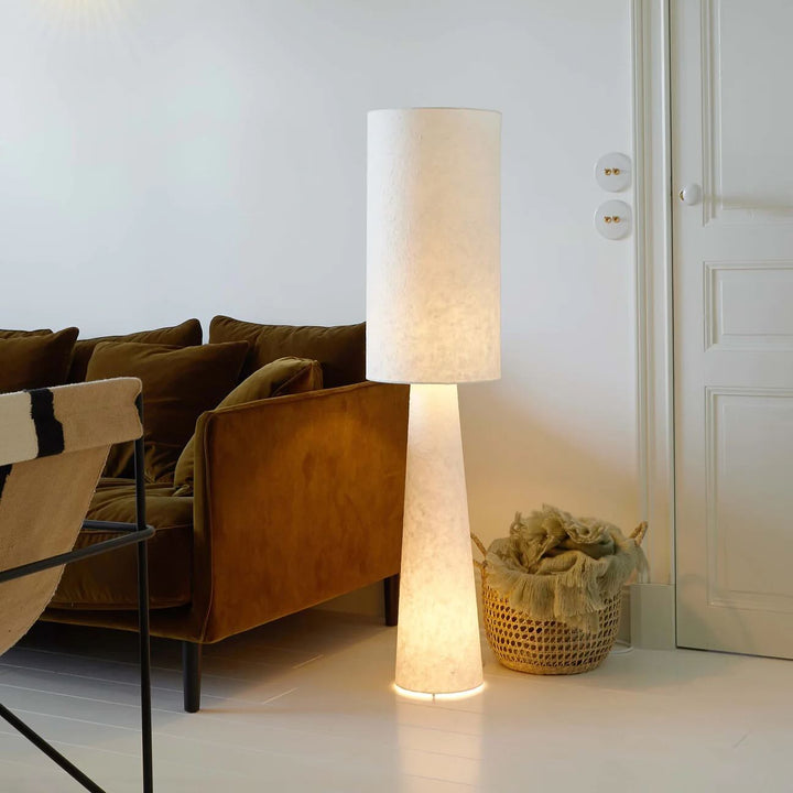 Contemporary White Cylindrical Floor Lamp