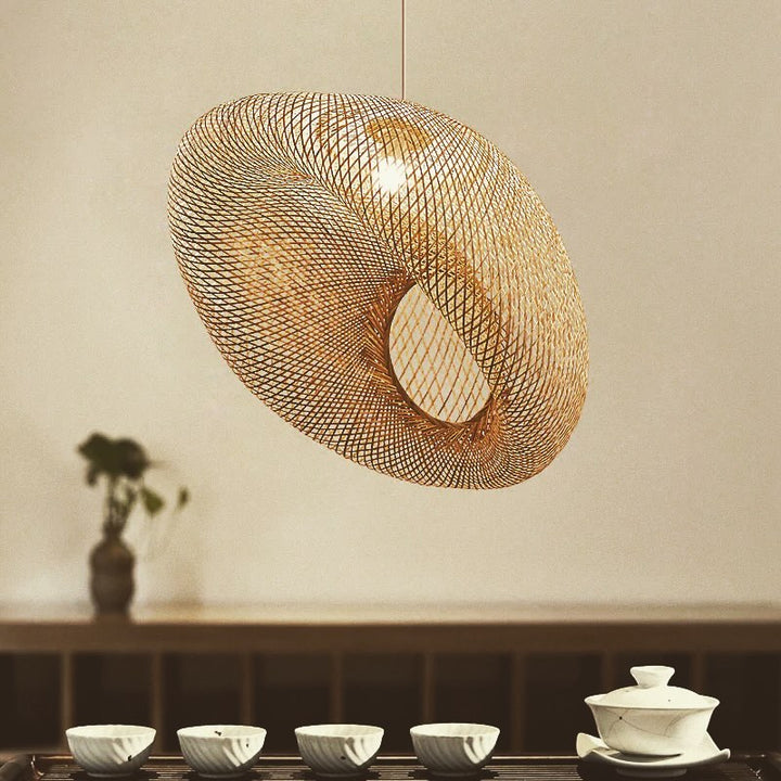 Modern Woven Pendant Light with Artistic Mesh Design