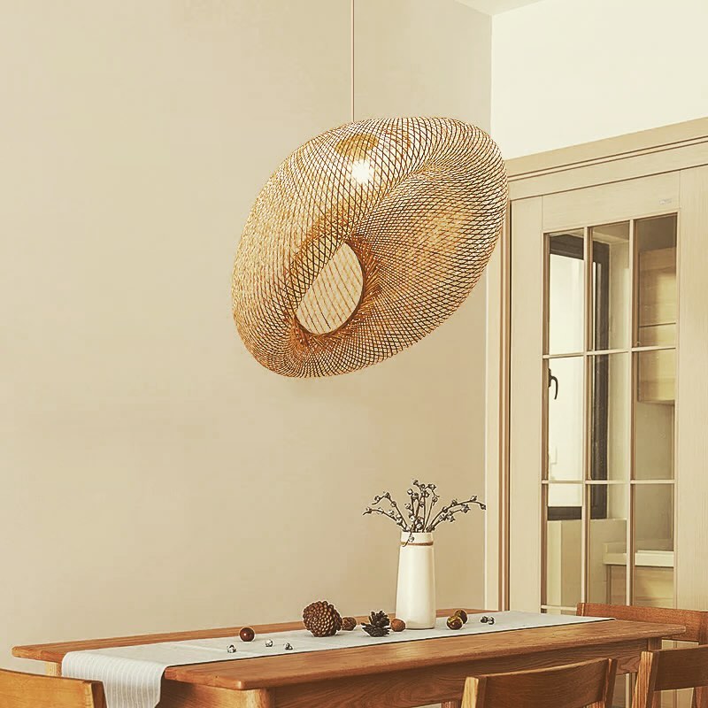 Modern Woven Pendant Light with Artistic Mesh Design