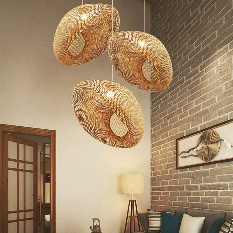 Modern Woven Pendant Light with Artistic Mesh Design