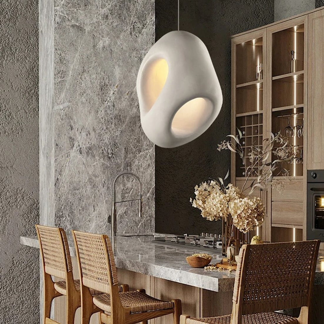 Sculptural White Pendant Light