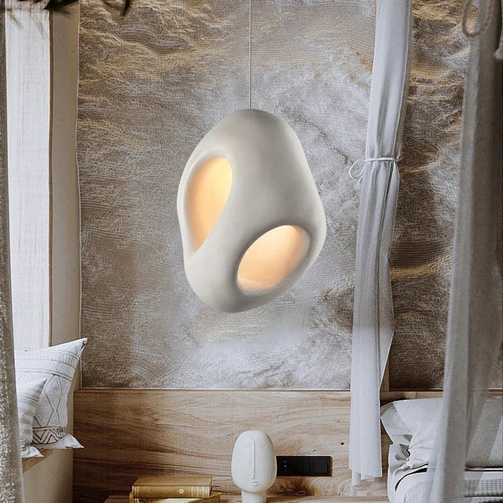 Sculptural White Pendant Light