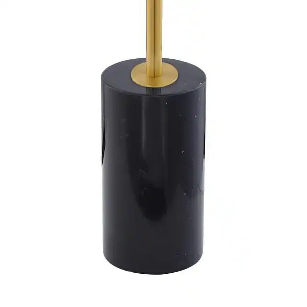 Modern Floor Lamp with Marble Base and Black Shade