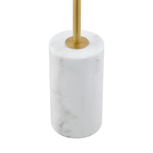 Modern Floor Lamp with Marble Base and Black Shade