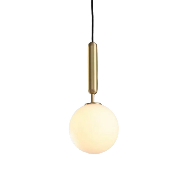 Modern Brass Pendant Light with Globe Shade