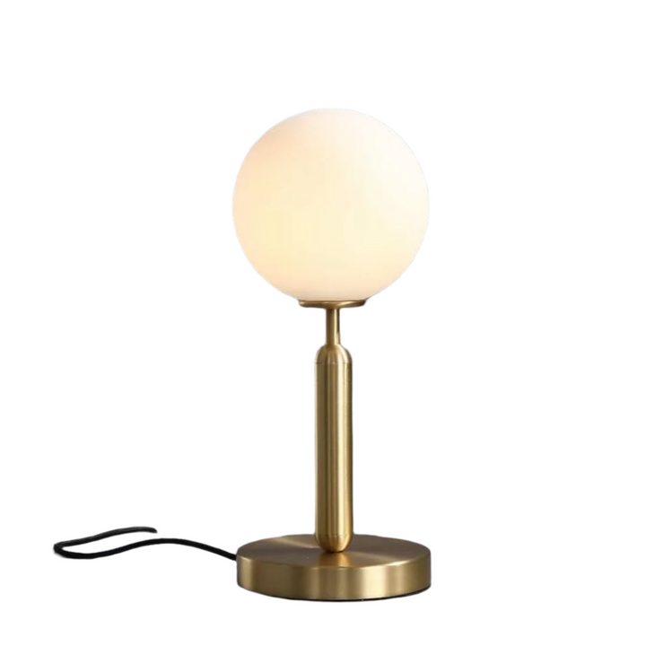 Modern Brass Table Lamp with Globe Shade