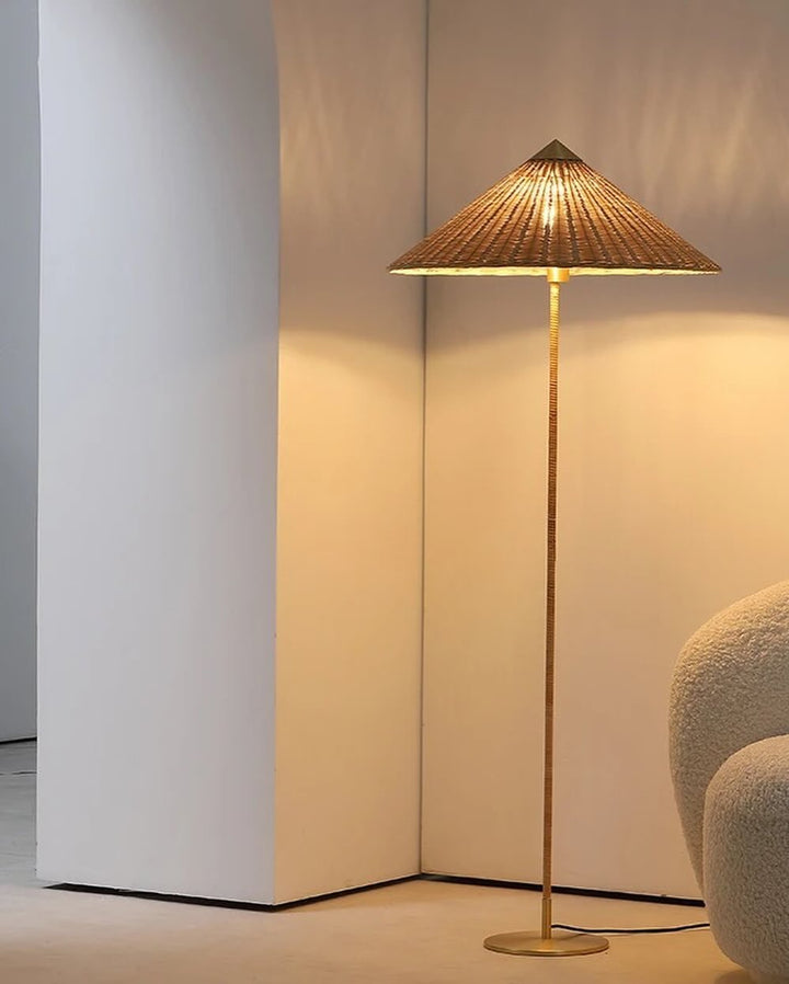 Contemporary Bamboo Floor Light