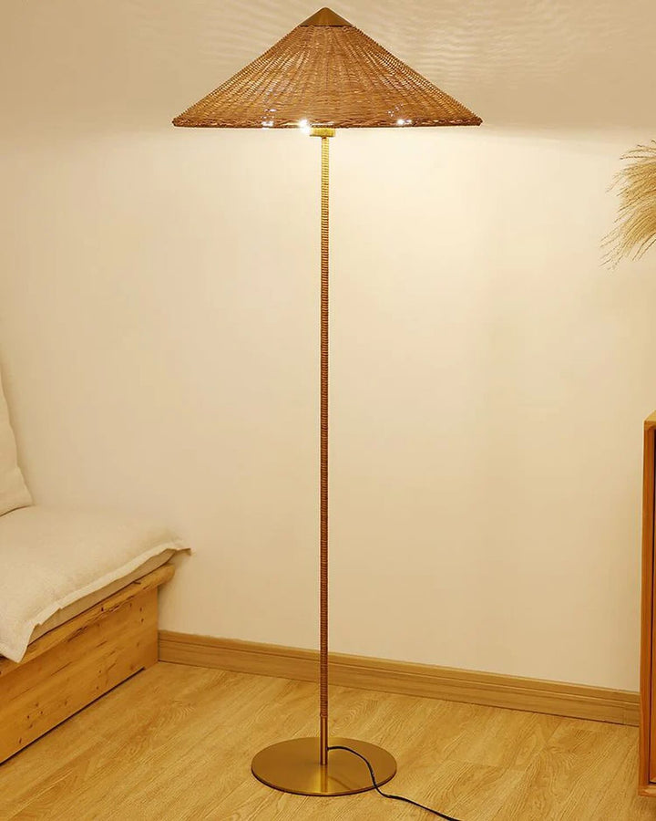 Contemporary Bamboo Floor Light