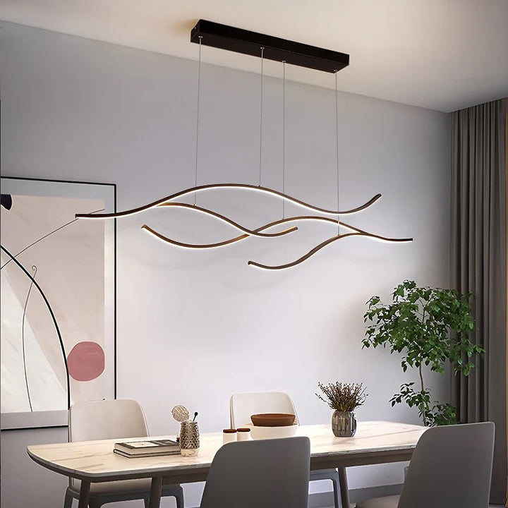 Curved LED Modern LINEAR Chandelier