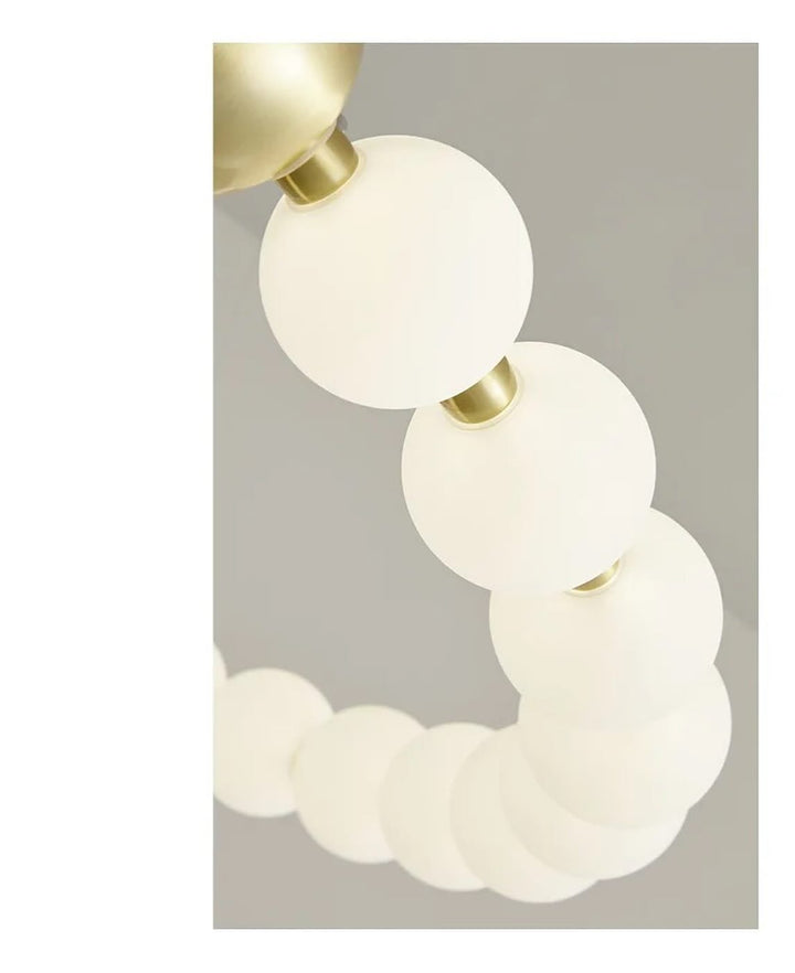 White Sphere Ring LED Chandelier