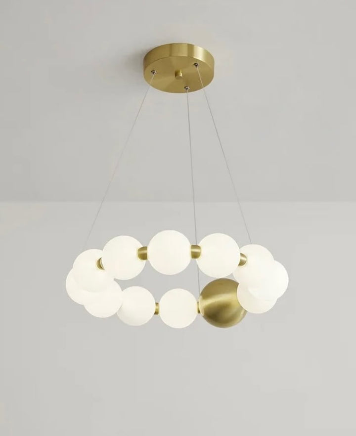 White Sphere Ring LED Chandelier