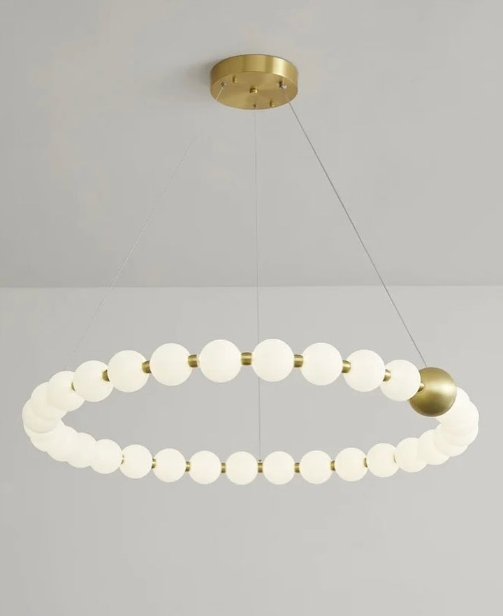 White Sphere Ring LED Chandelier