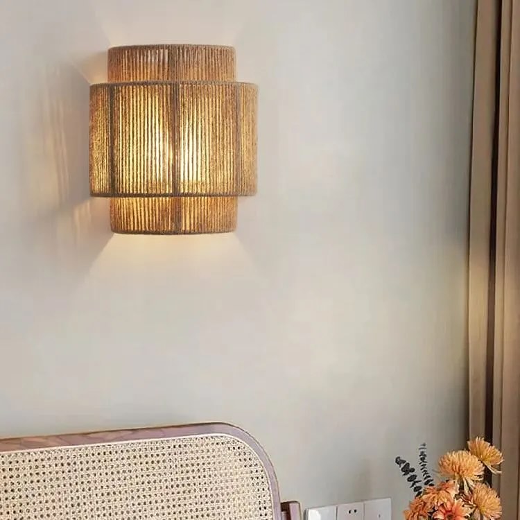 Woven Bamboo Wall Light