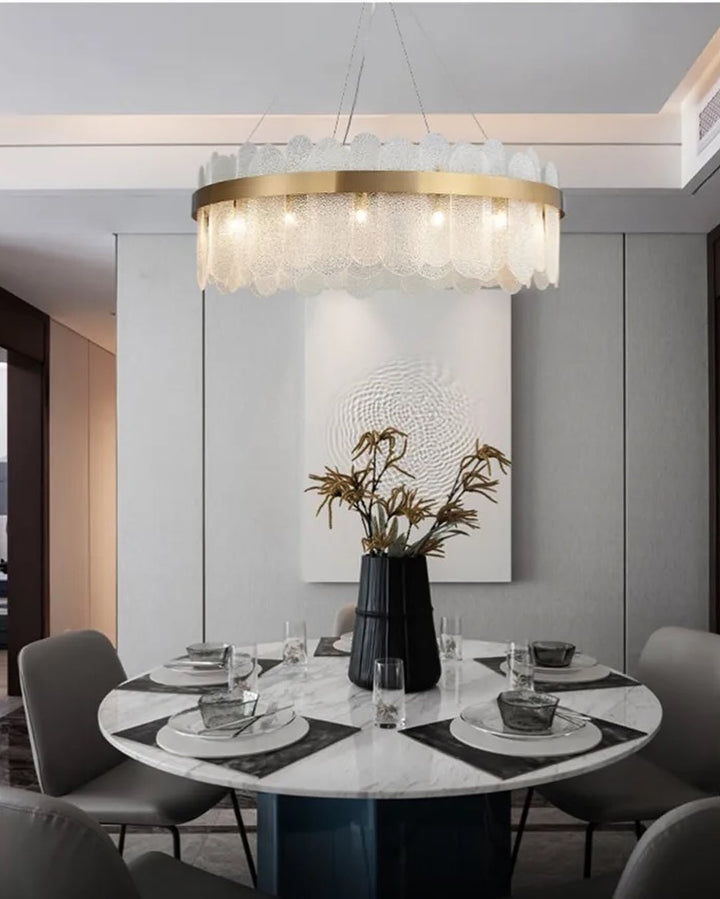 Modern Chandelier with Brass Finish