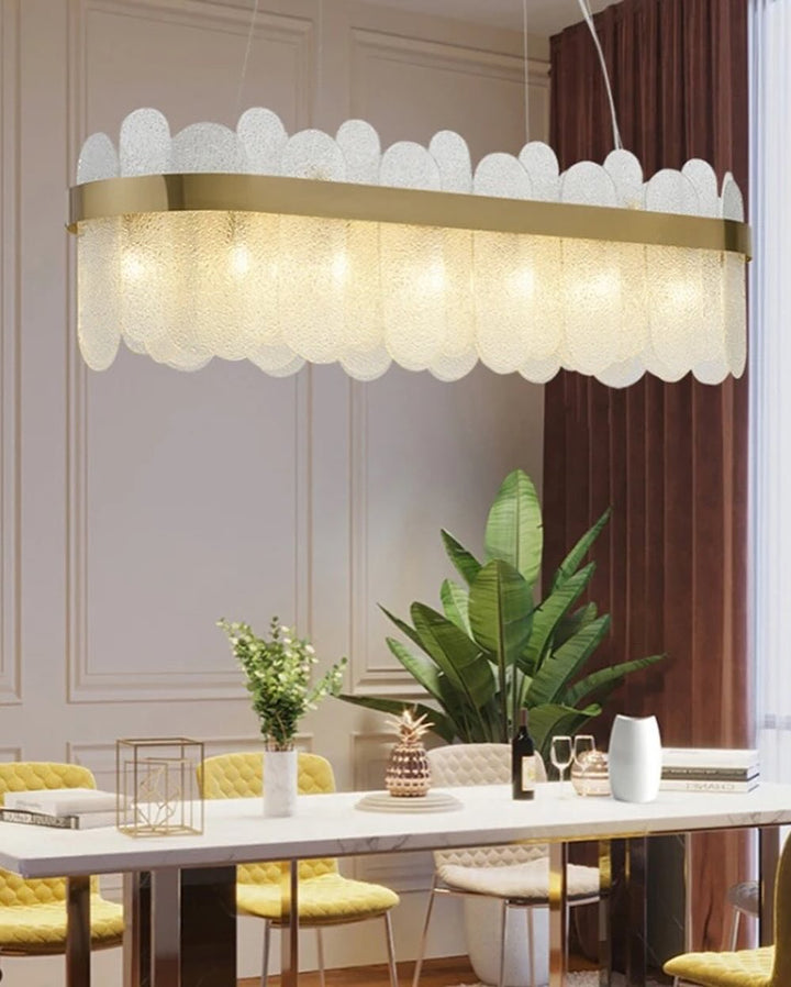 Modern Chandelier with Brass Finish