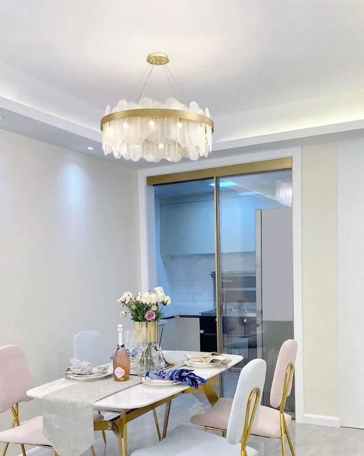 Modern Chandelier with Brass Finish
