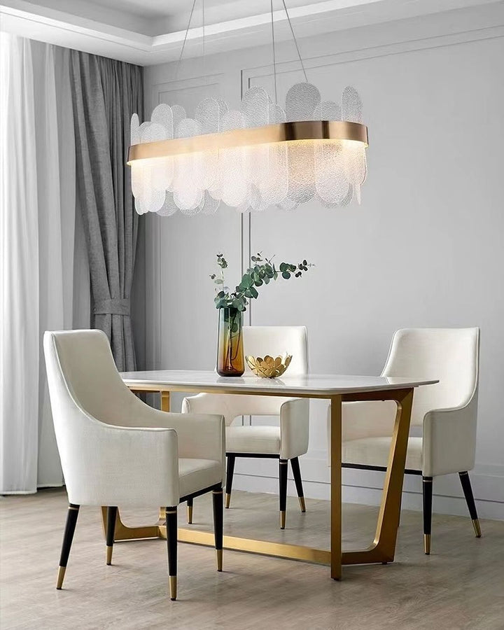 Modern Chandelier with Brass Finish