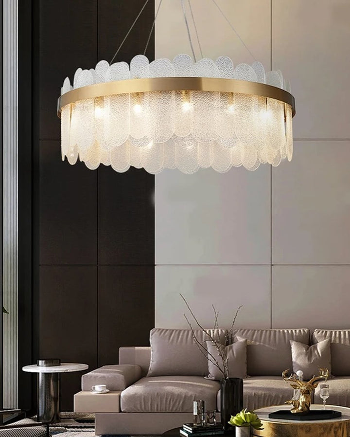 Modern Chandelier with Brass Finish