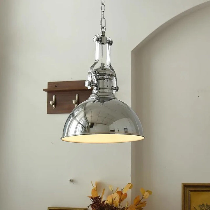 Industrial Silver Pendant Light