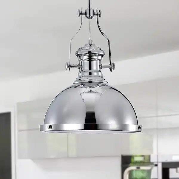 Industrial Silver Pendant Light