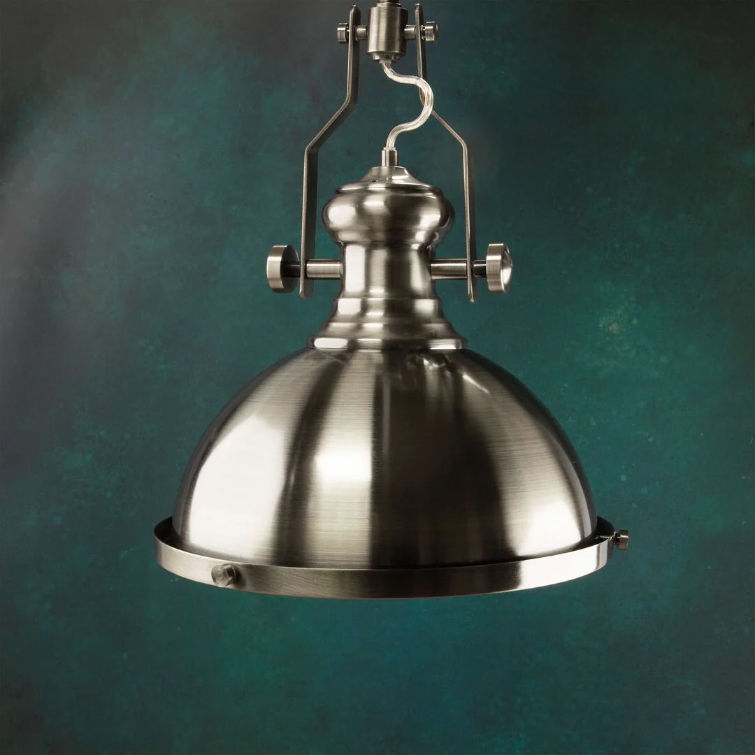 Industrial Silver Pendant Light