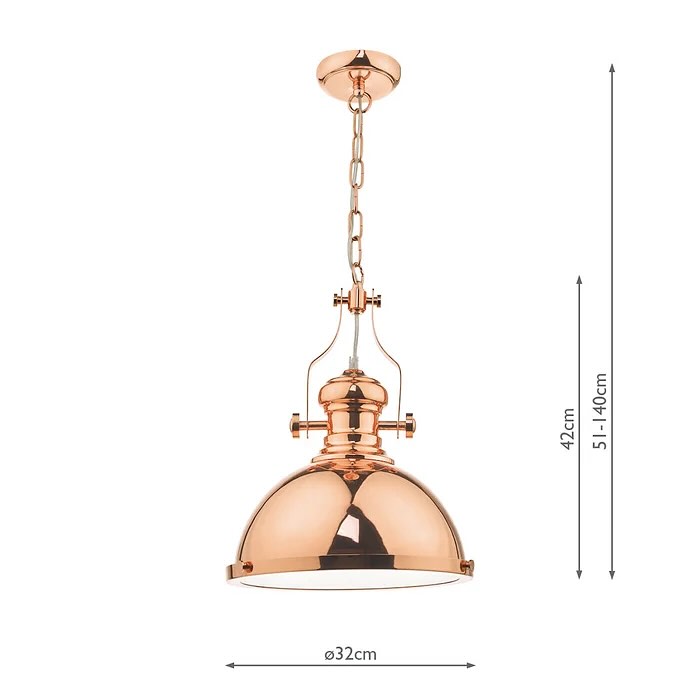 Industrial Rose Gold Pendant Light