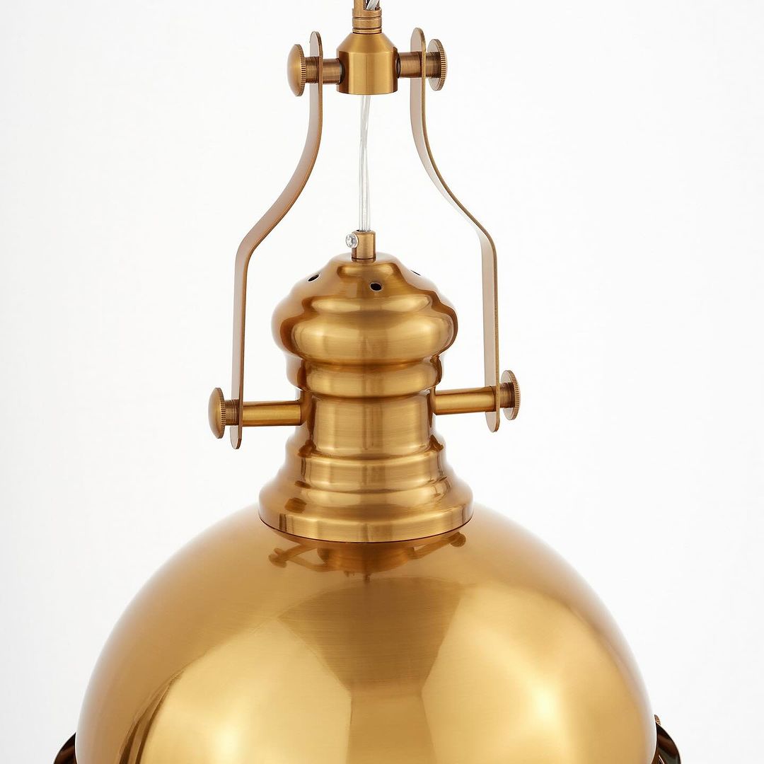 Industrial Brass Pendant Light