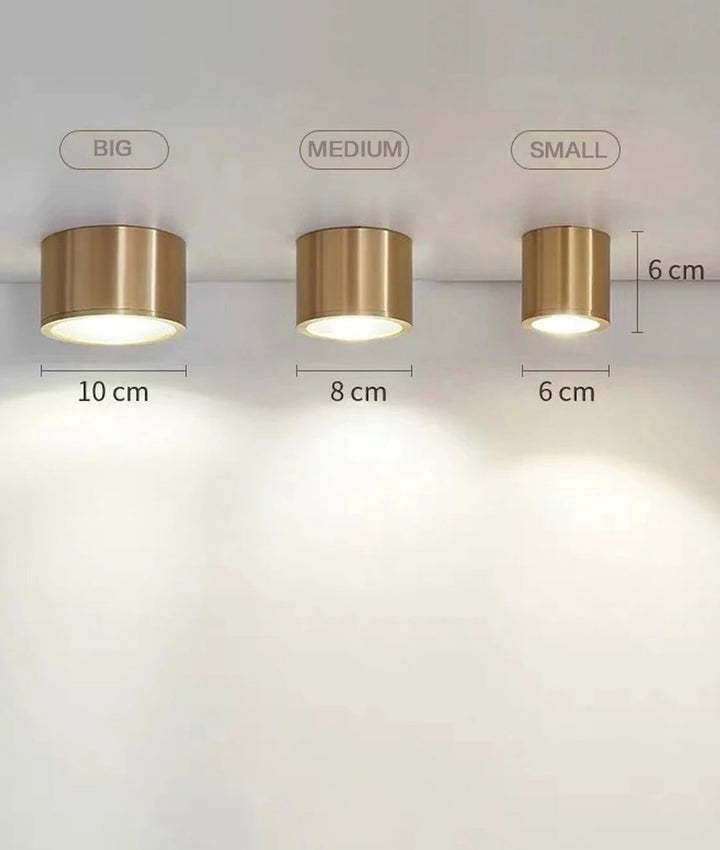 Brass Cylinder Surface Mounted Lights