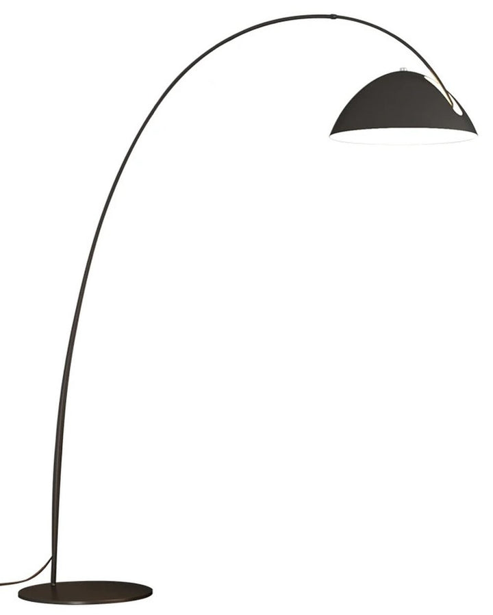 Modern Arched Floor Lamp with Minimalist Black Dome Shade