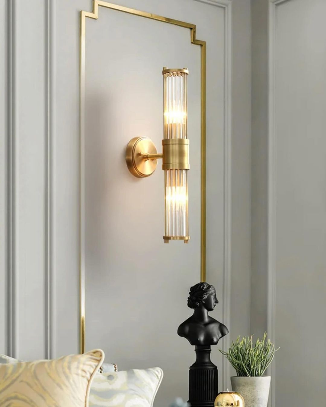 Elegant Wall Sconce with Gold Accents