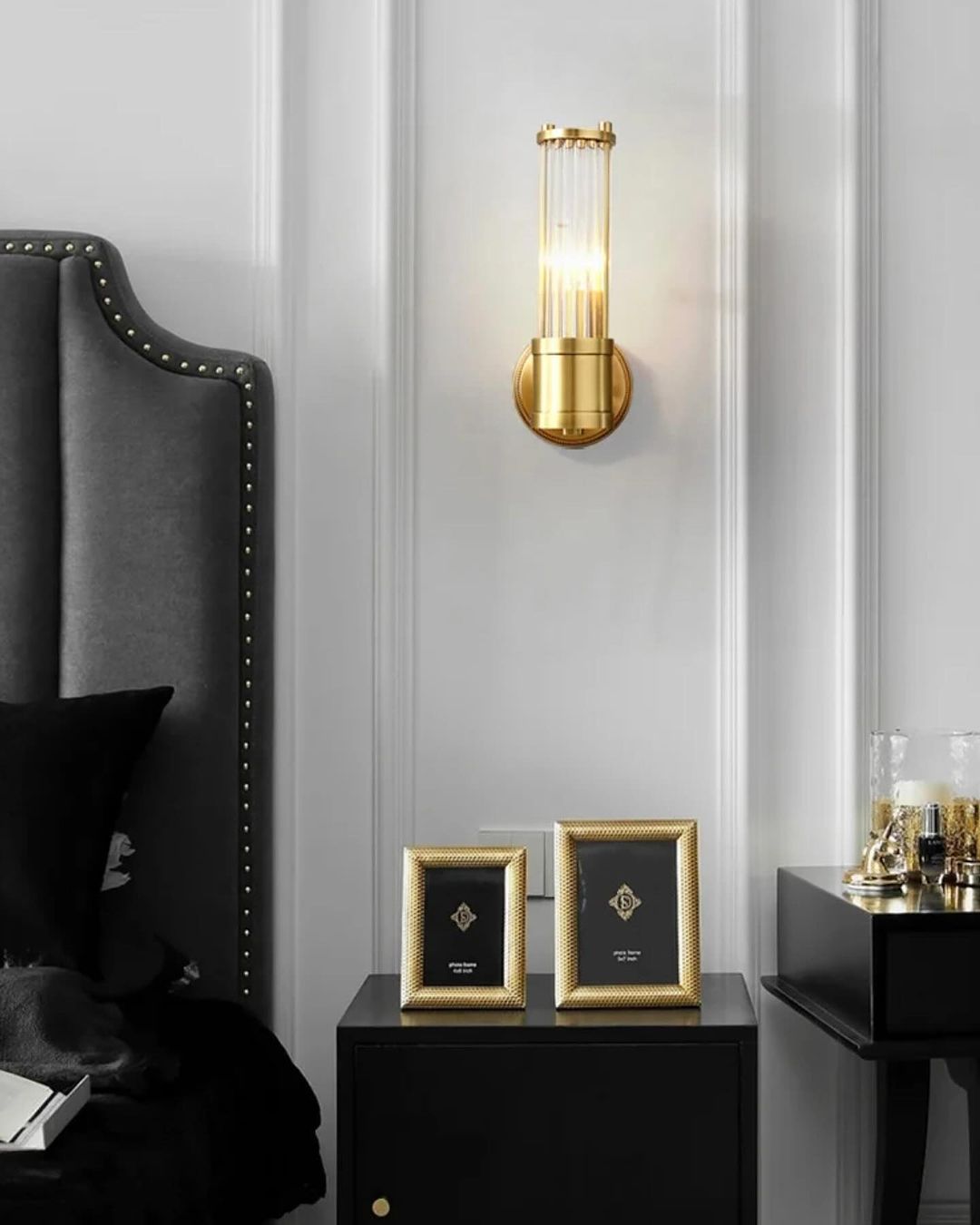 Elegant Wall Sconce with Gold Accents