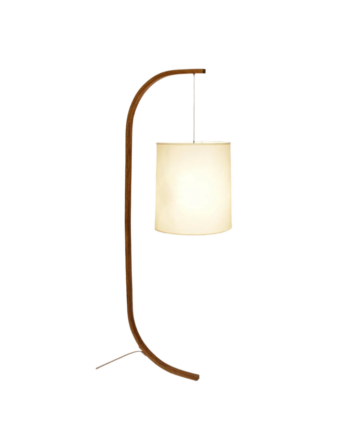 Curved Floor Lamp with Drum Shade