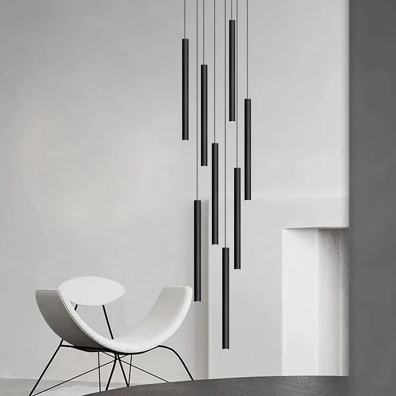 Vertical Tube Pendant Light Cluster