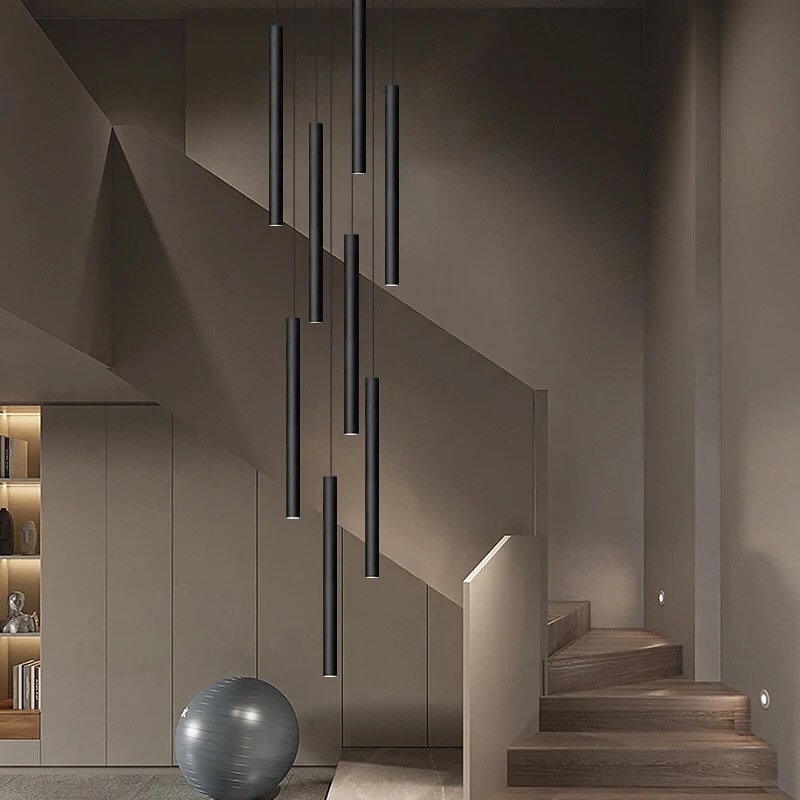 Vertical Tube Pendant Light Cluster