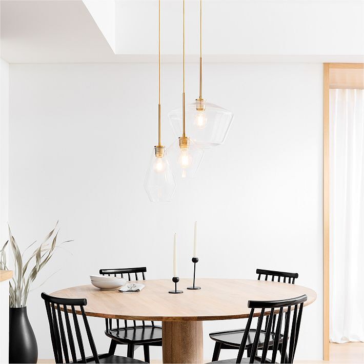 Modern Multi-Light Pendant with Clear Glass Shades