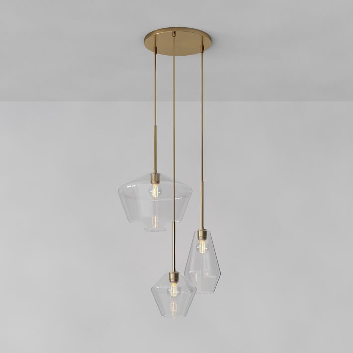 Modern Multi-Light Pendant with Clear Glass Shades