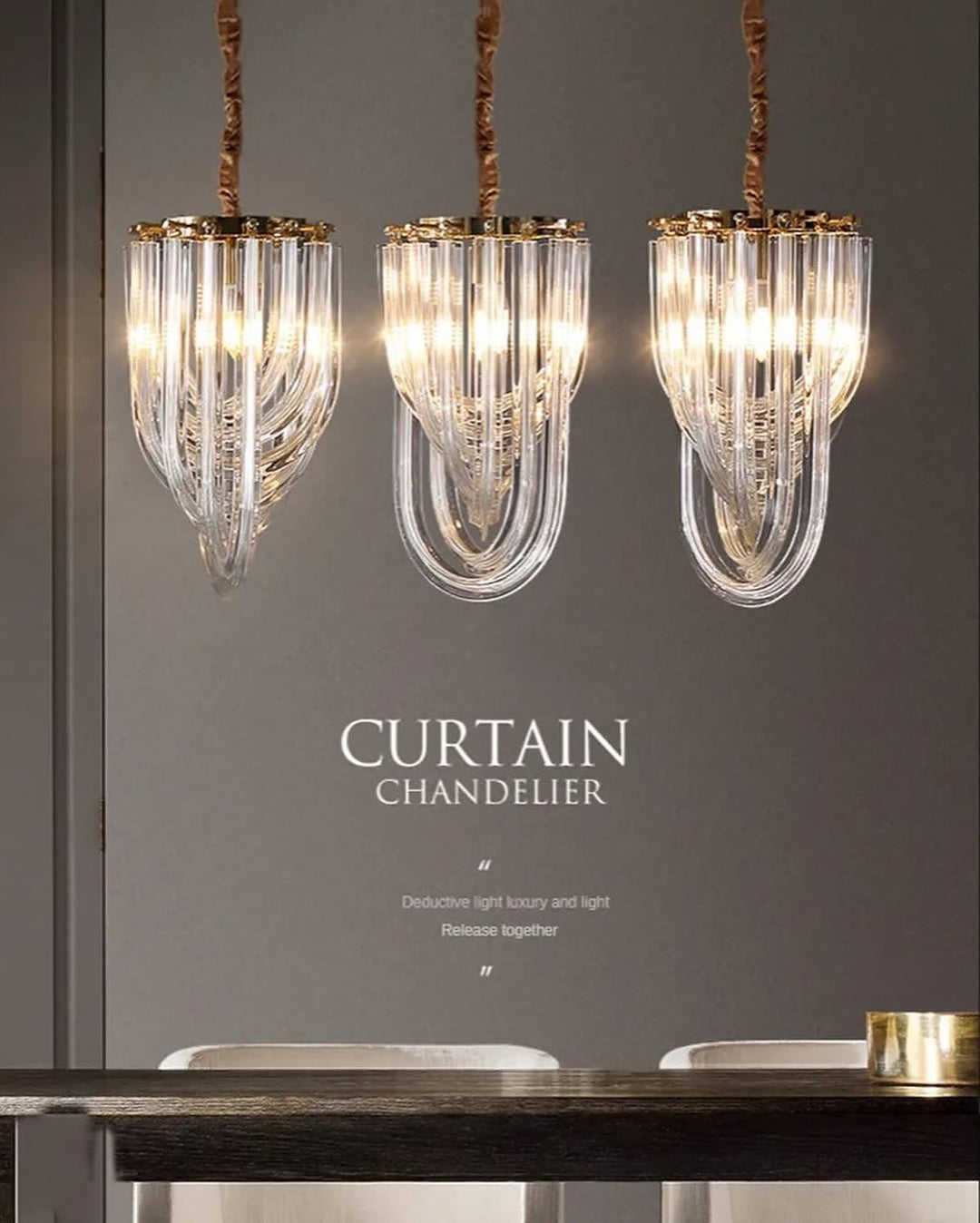 Elegant Glass Pendant Light with Gold Accent