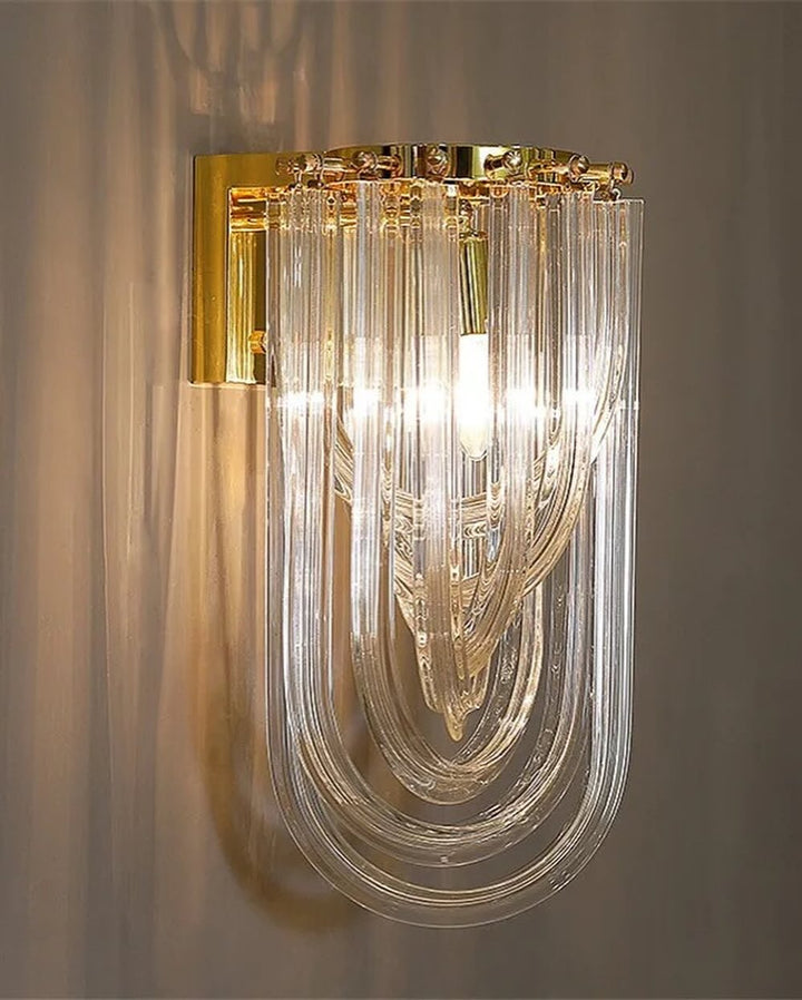 Modern Crystal Wall Sconce with Gold Finish