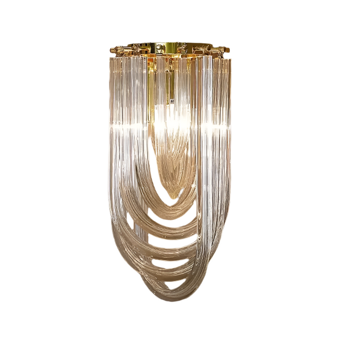 Modern Crystal Wall Sconce with Gold Finish