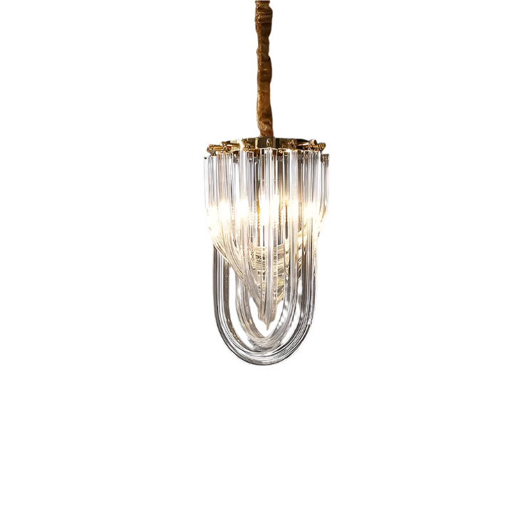 Elegant Glass Pendant Light with Gold Accent