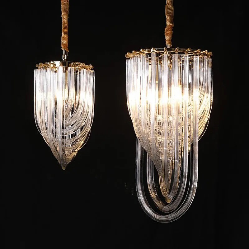 Elegant Glass Pendant Light with Gold Accent