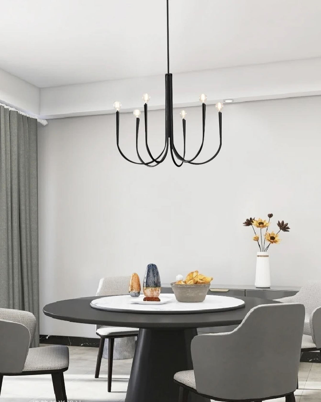 Black 6-Light Chandelier