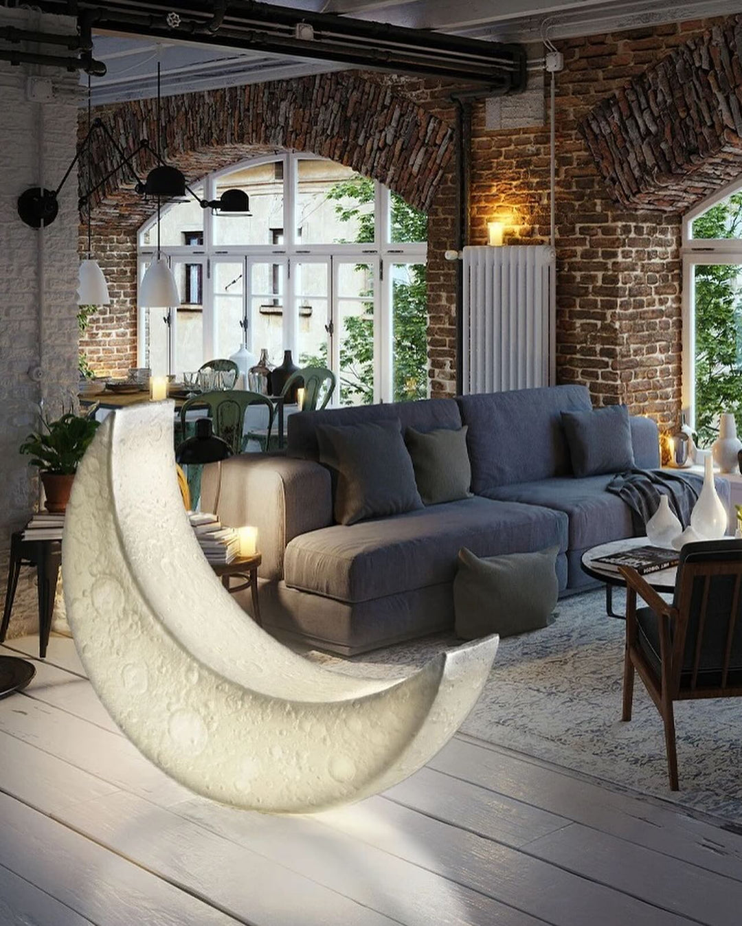 Outdoor LED Crescent Moon Light