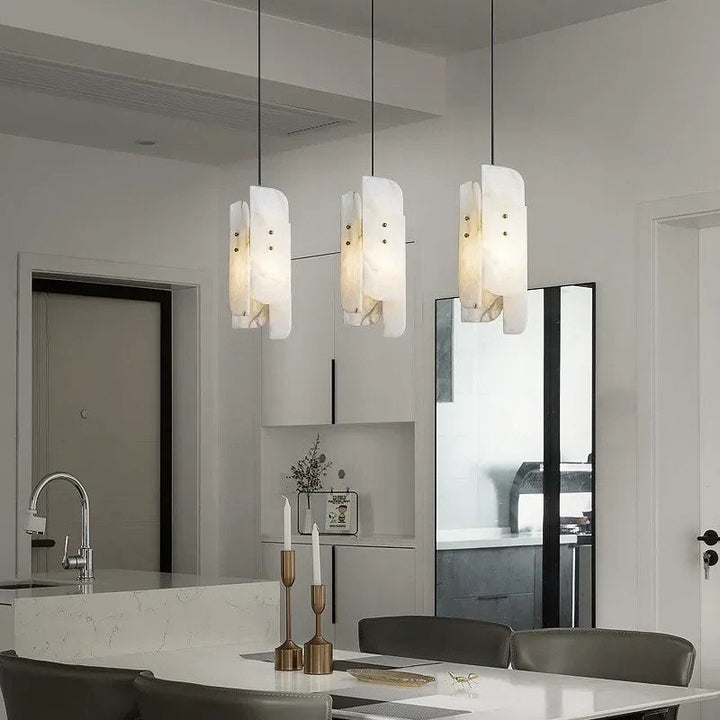 White Alabaster Pendant Light