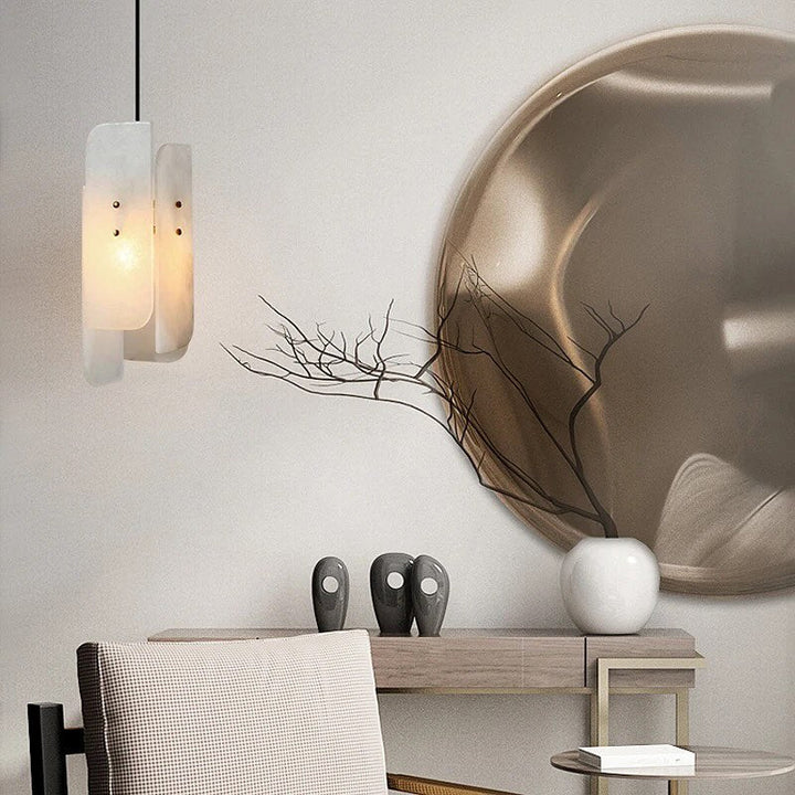 White Alabaster Pendant Light