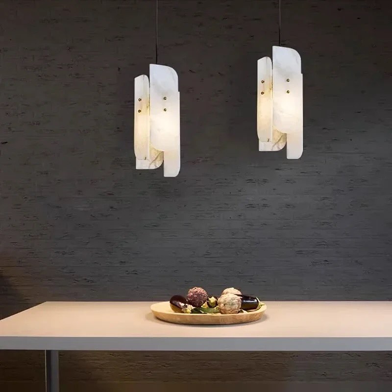 White Alabaster Pendant Light