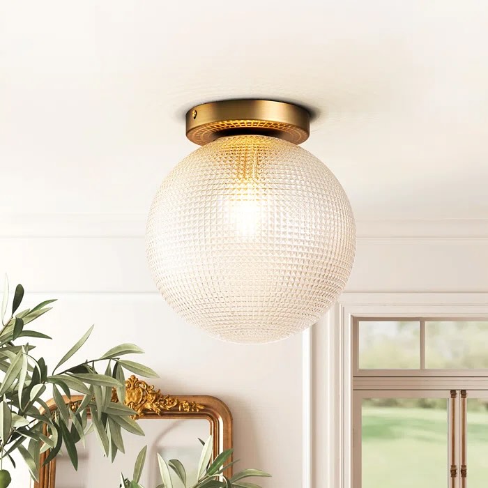 Glass Globe Flush Mount Light